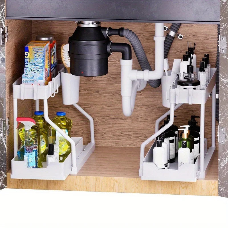 Multi-layer Pull-out Seasoning Household Kitchen Rack Bathroom Sink  Storage Rack