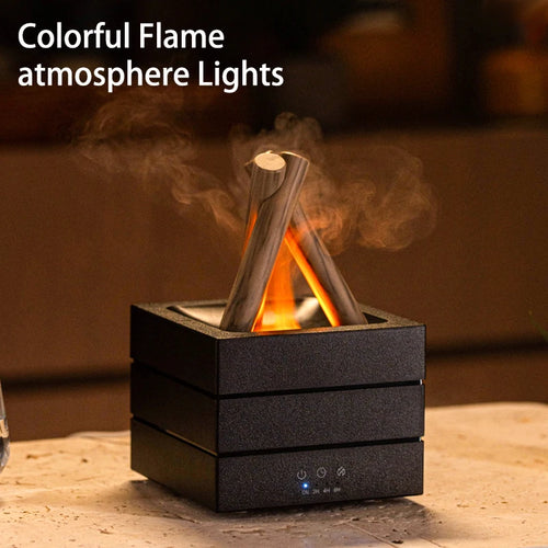 280ml Flame Aroma Diffuser USB Air Humidifier Colorful Remote Control