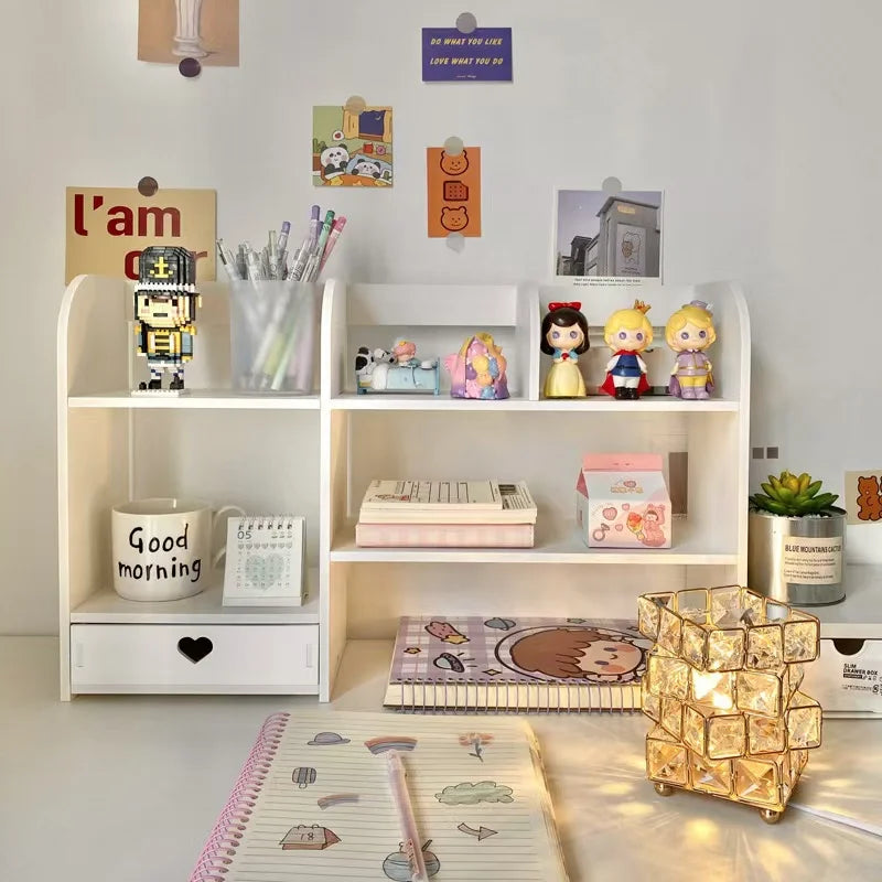 Double-Layer Desktop Organizer Rack Stationery Office Desk Accessories Storage  Shelf