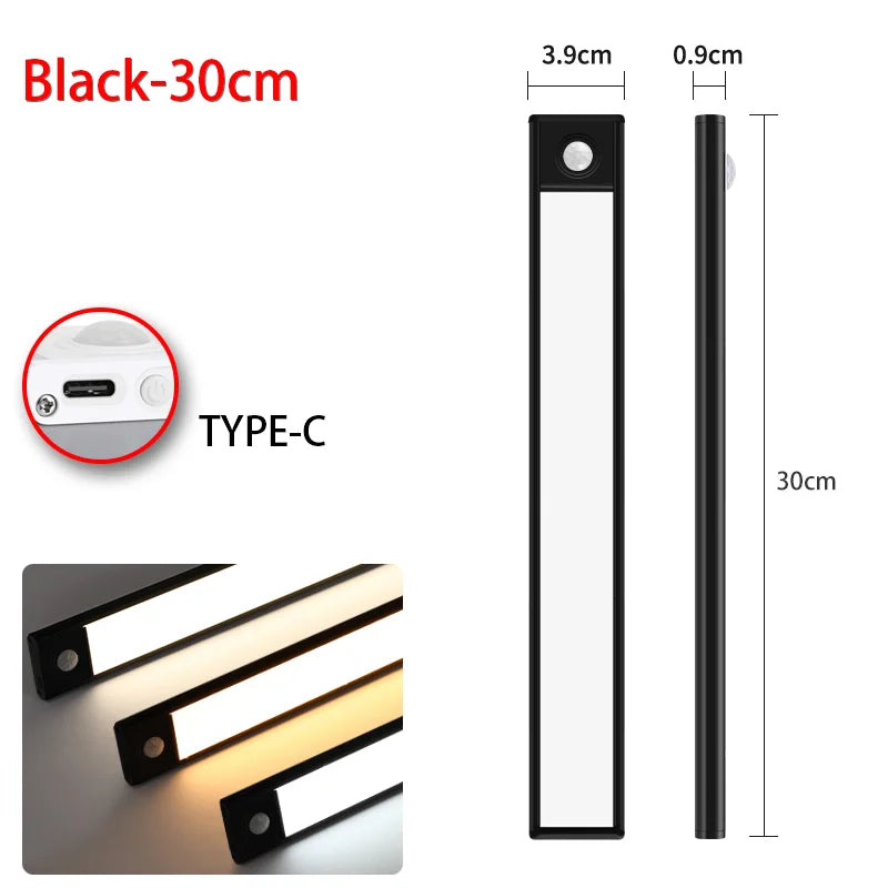 LED Motion Sensor Light Night Light Wireless USB Under Cabinet Light For Kitchen Cabinet Bedroom Wardrobe