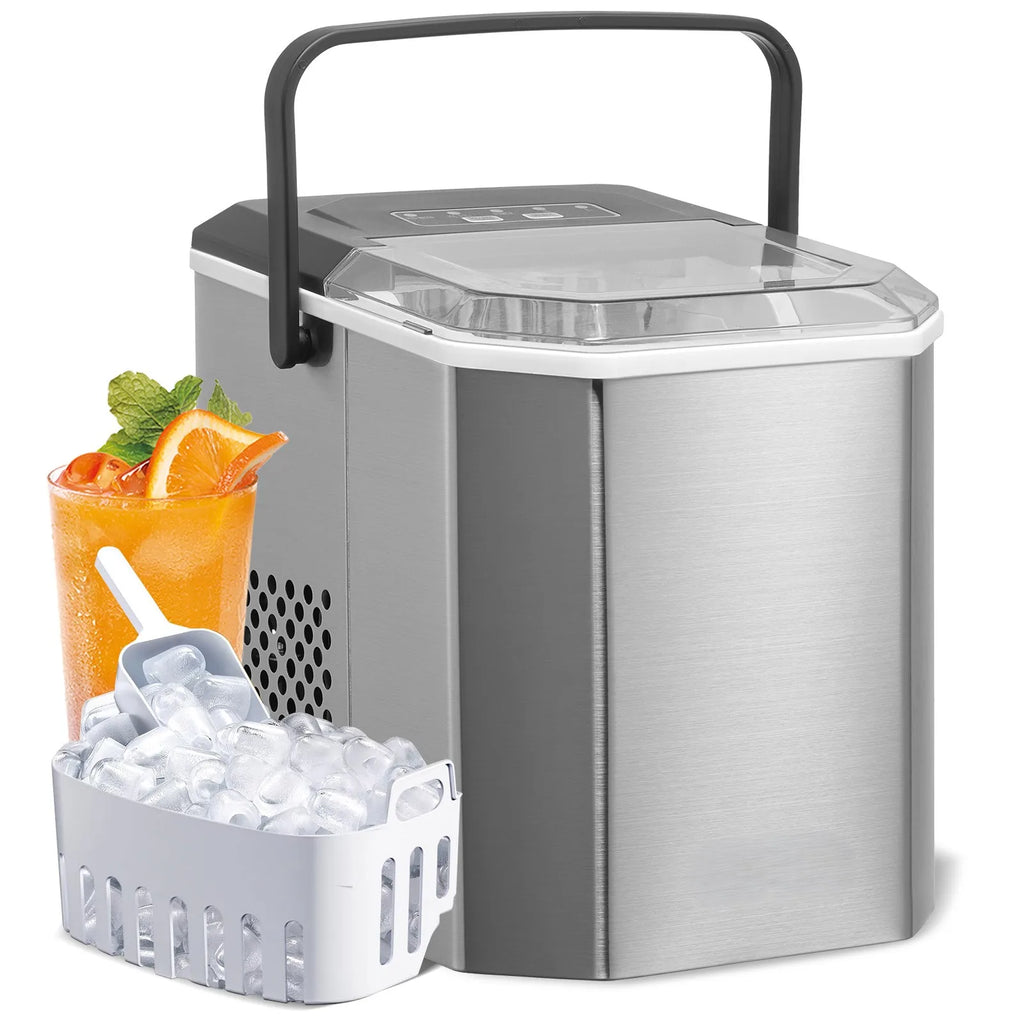 Countertop Ice Maker 9 Cubes Ready in 6 Mins  Self-Cleaning Portable Ice Maker with Ice Scoop and Bask