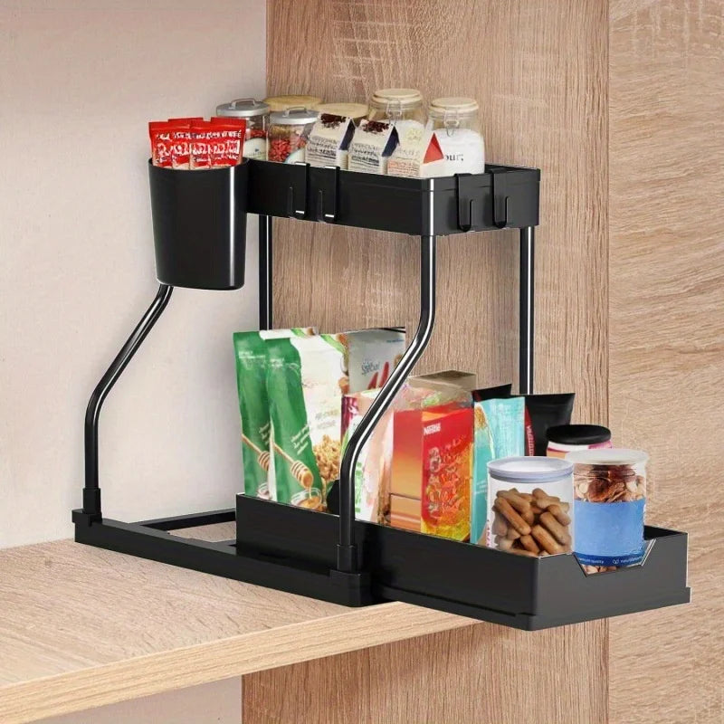 Multi-layer Pull-out Seasoning Household Kitchen Rack Bathroom Sink  Storage Rack