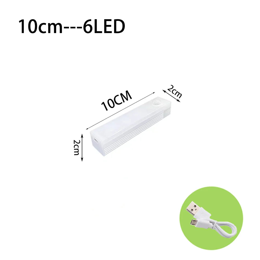 LED Motion Sensor Light Night Light Wireless USB Under Cabinet Light For Kitchen Cabinet Bedroom Wardrobe